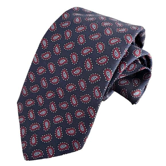 Brooks Brothers Markers Navy Silk NeckTie with Red Mini Print VGUC Office Classy - Picture 1 of 5
